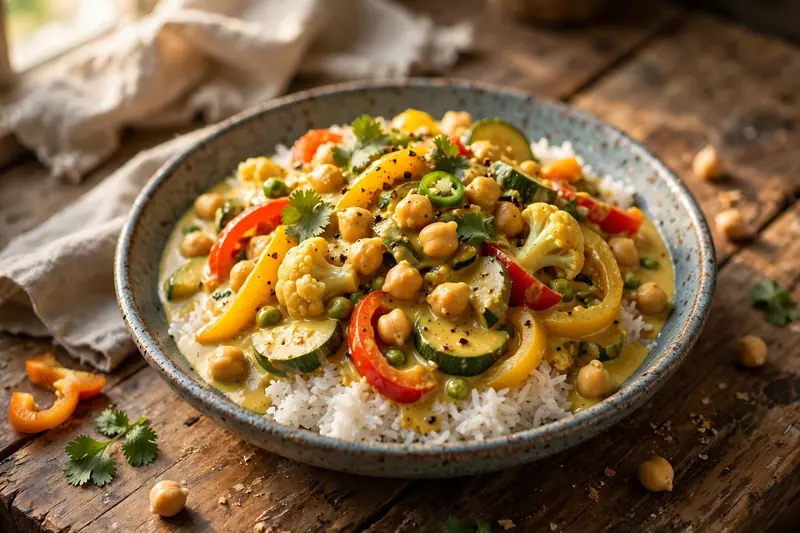 Cari de légumes et pois chiches