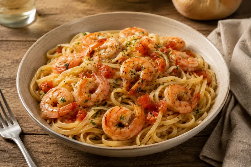 Pâtes aux crevettes