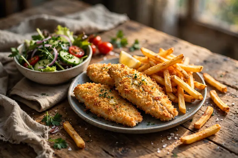 Poisson pané et frites