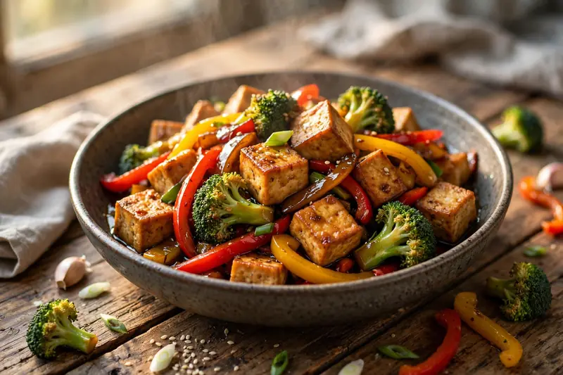Sauté de tofu aux légumes